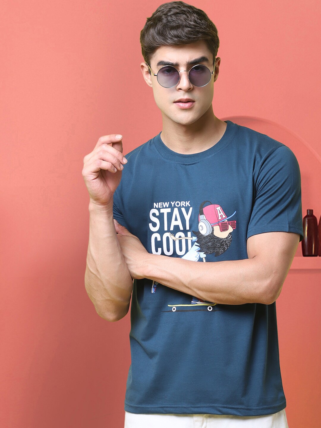 

Tee Projekt Typography Printed T-shirt, Blue