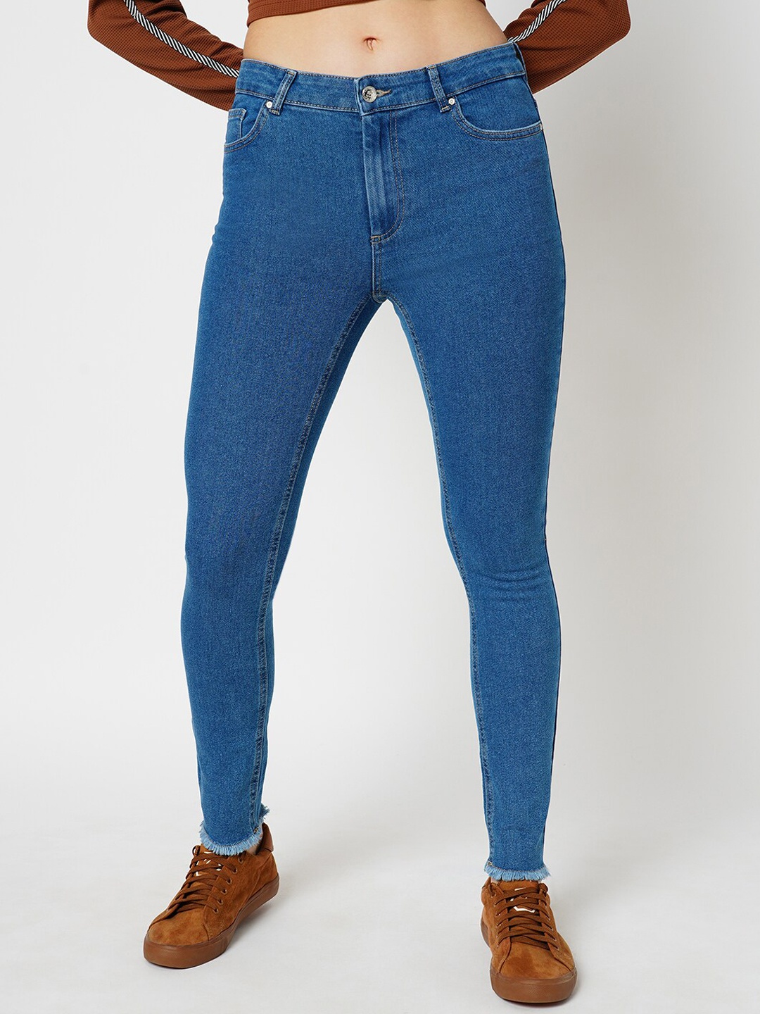 

ONLY Women Skinny Fit Clean Look Light Fade Stretchable Jeans, Blue