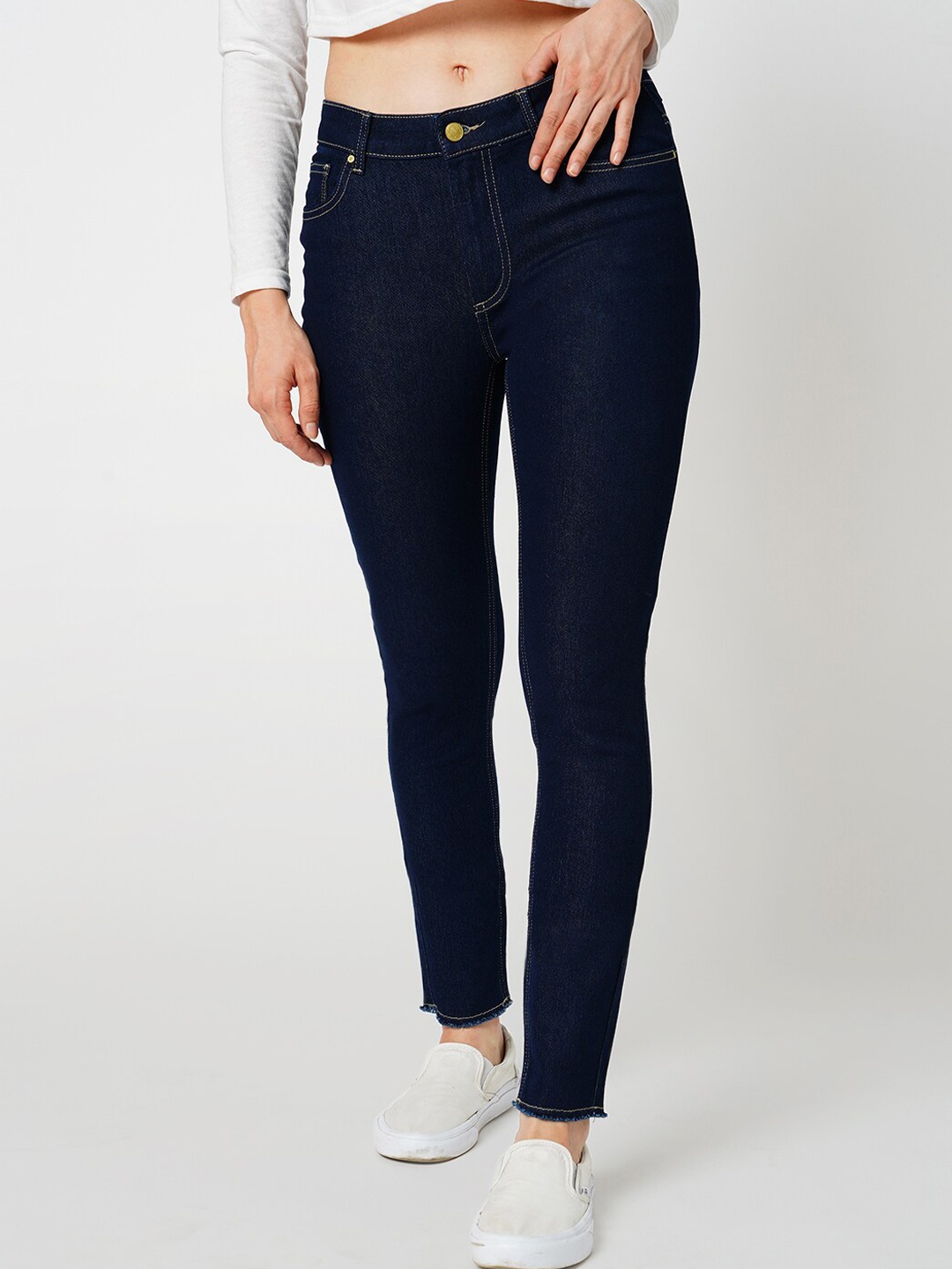 

ONLY Women Skinny Fit Light Fade Clean Look Stretchable Jeans, Blue