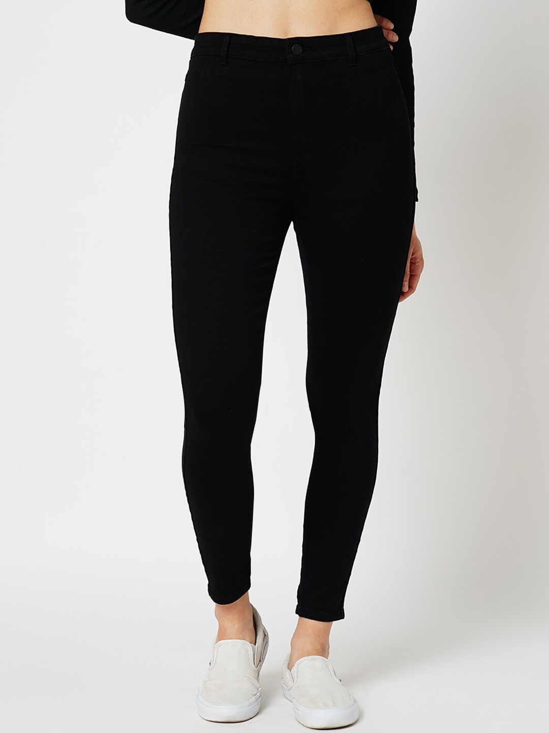 

ONLY Women Skinny Fit High-Rise Stretchable Jeans, Black