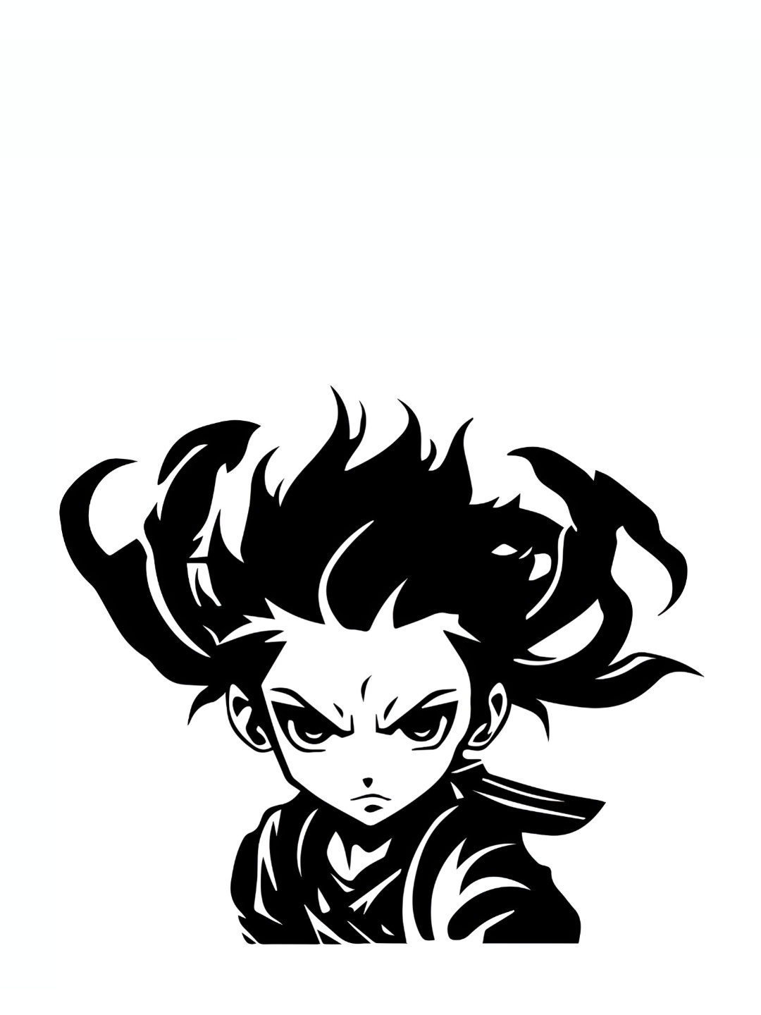

CVANU Black Anime Character Self Adhesive Wall Sticker