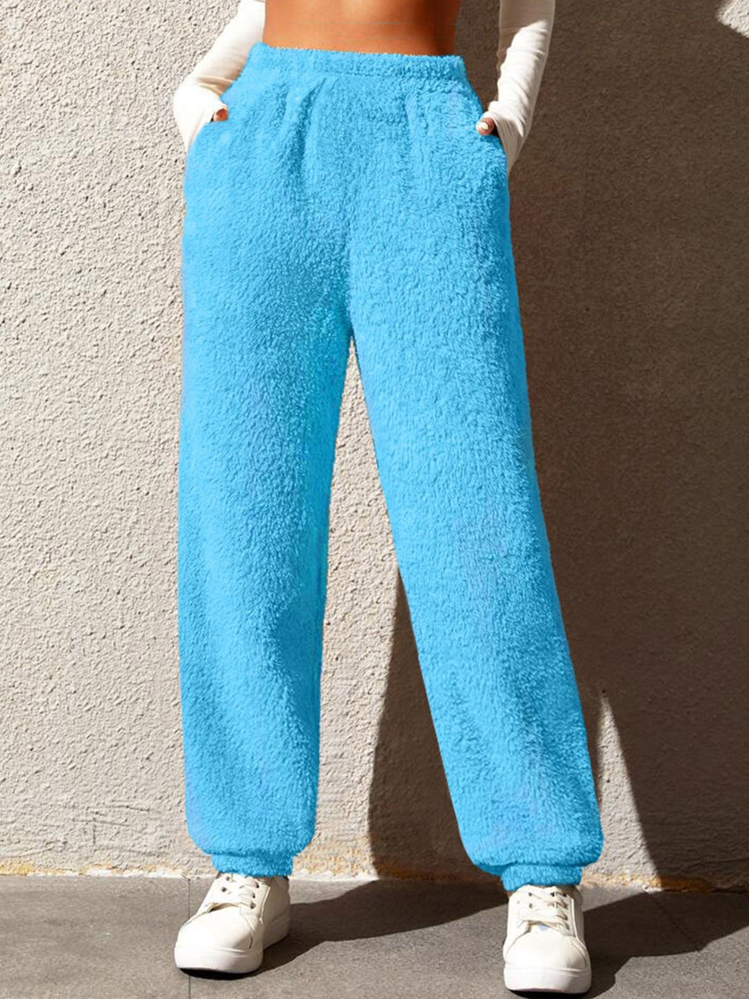 

The Dry State Women Self-Design Mid-Rise Joggers, Blue