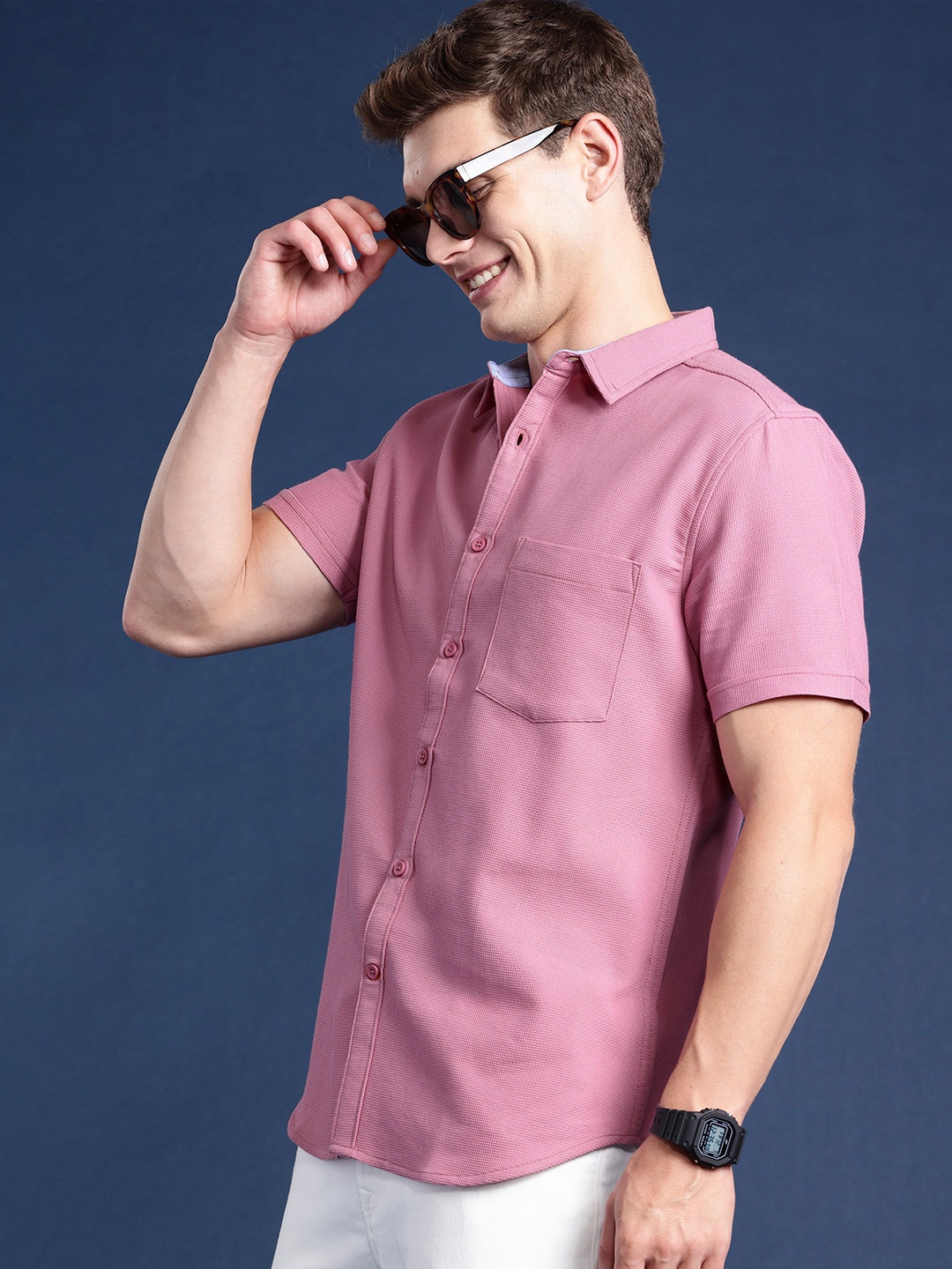 

Mast & Harbour Men Slim Fit Casual Shirt, Mauve