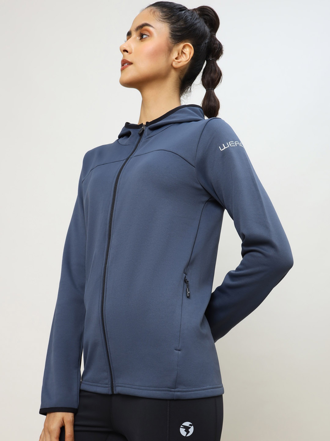 Technosport Hooded Lightweight Antimicrobial Sporty Jacket, Blue