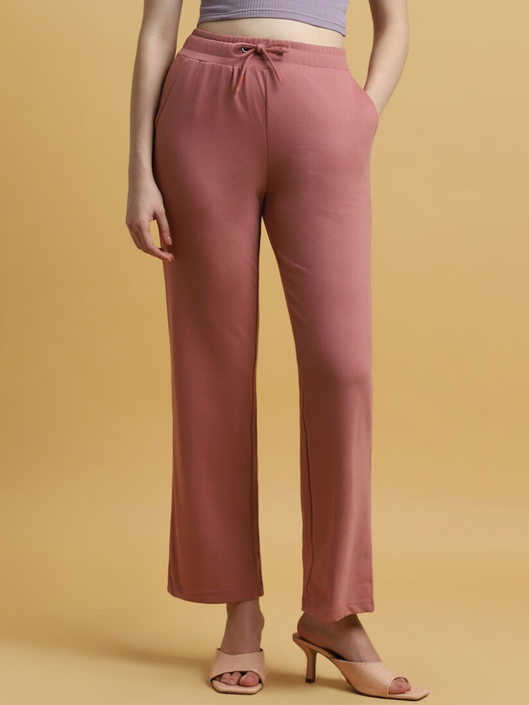 

FOREVER 21 Women Pink Regular Fit Trousers