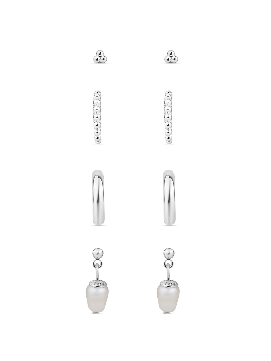 

Accessorize Set Of 4 Silver-Plated Sterling Silver Earrings