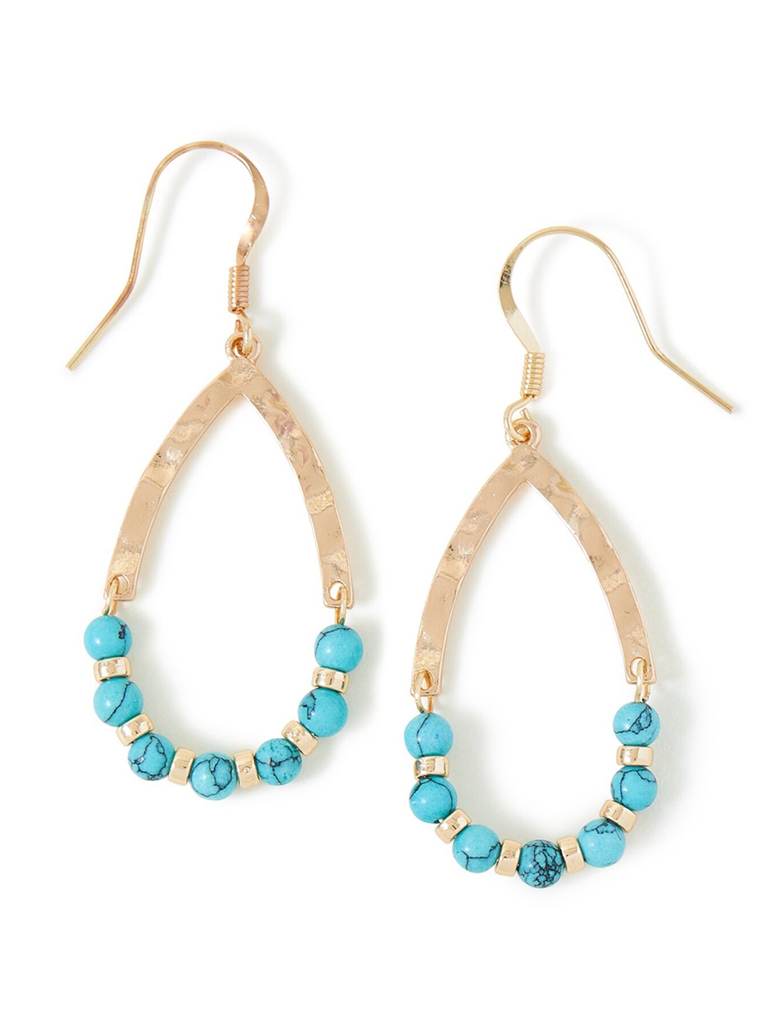 

Accessorize Beaded Teardrop Shaped Drop Earrings, Gold