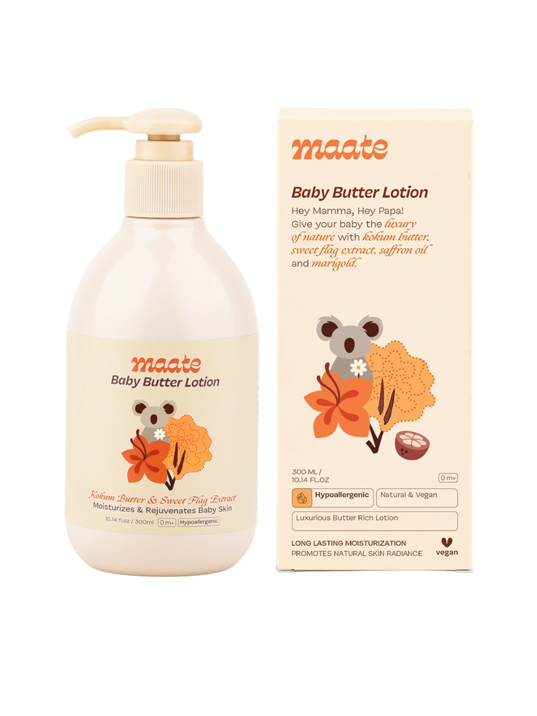 

MAATE Baby Body Butter With Kokum Butter & Sweet Flag Extracts - 300ml, Beige