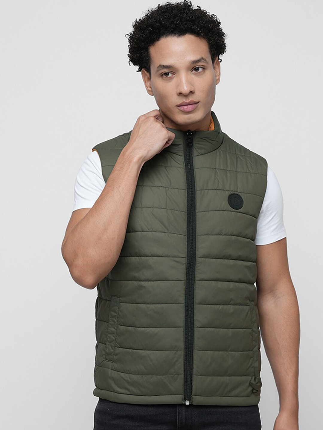 

Jack & Jones Mock Collar Reversible Padded Jacket, Green