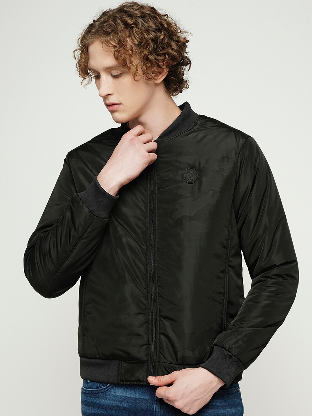 

Jack & Jones Camouflage Printed Bomber Jacket, Black