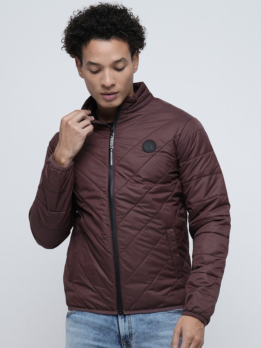 

Jack & Jones Mock Collar Puffer Jacket, Maroon