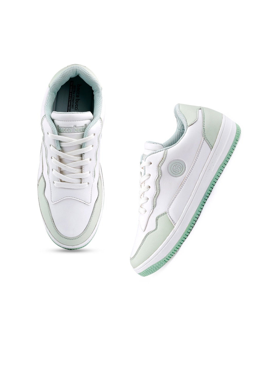

bacca bucci Women INFINITY Colourblocked Comfort Insole Basics Sneakers, White