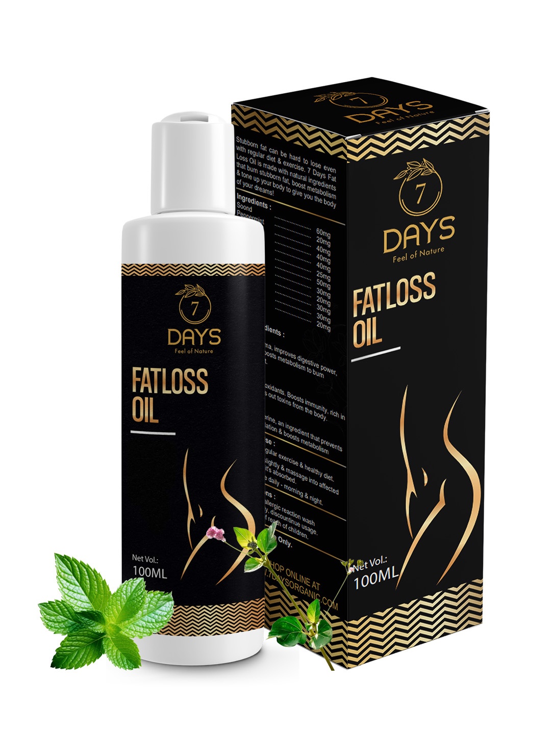 

7 Days Fatloss Oil Shaping Solution - 100ml, Tan
