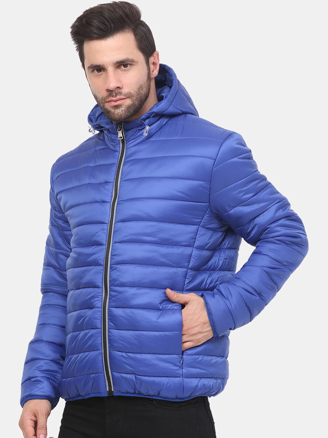 

Mast & Harbour Blue Hooded Puffer Jacket