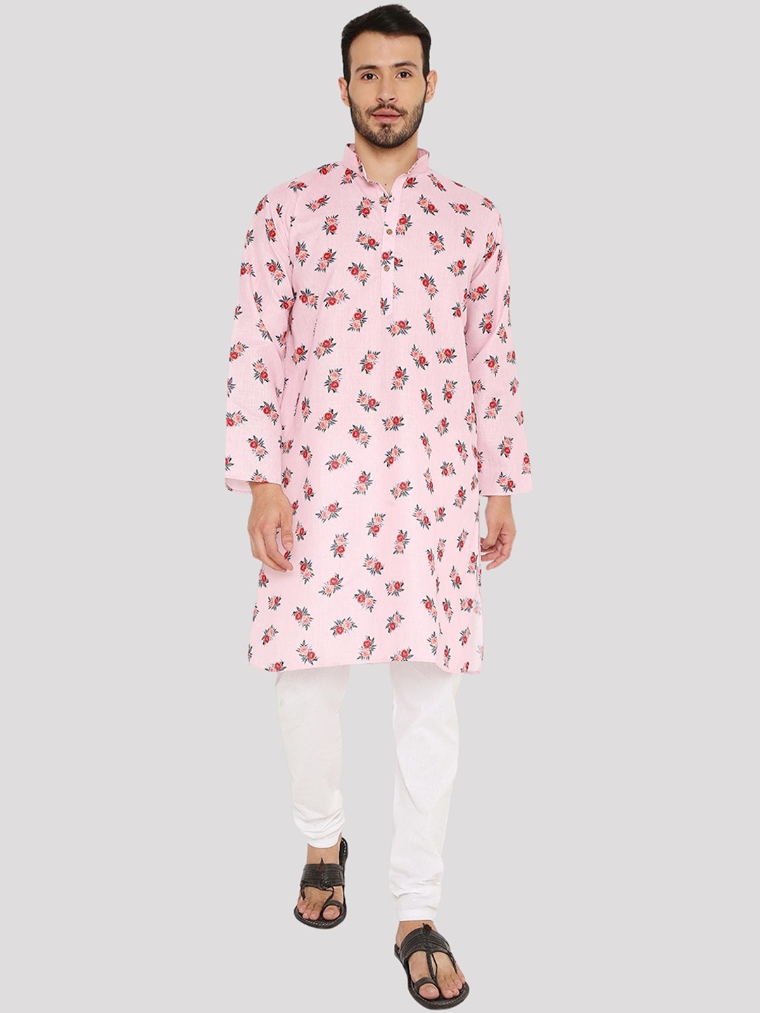 

Maharaja Floral Printed Regular Kurta with Pyjamas, Pink