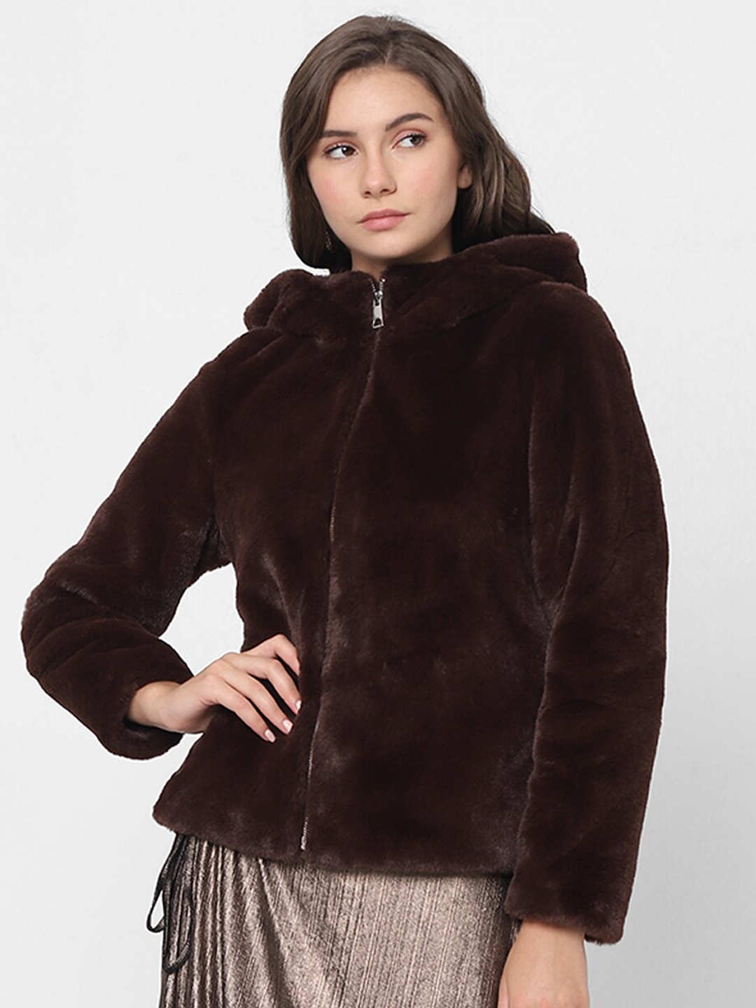 

Vero Moda Hooded Lightweight Bomber Jacket, Brown