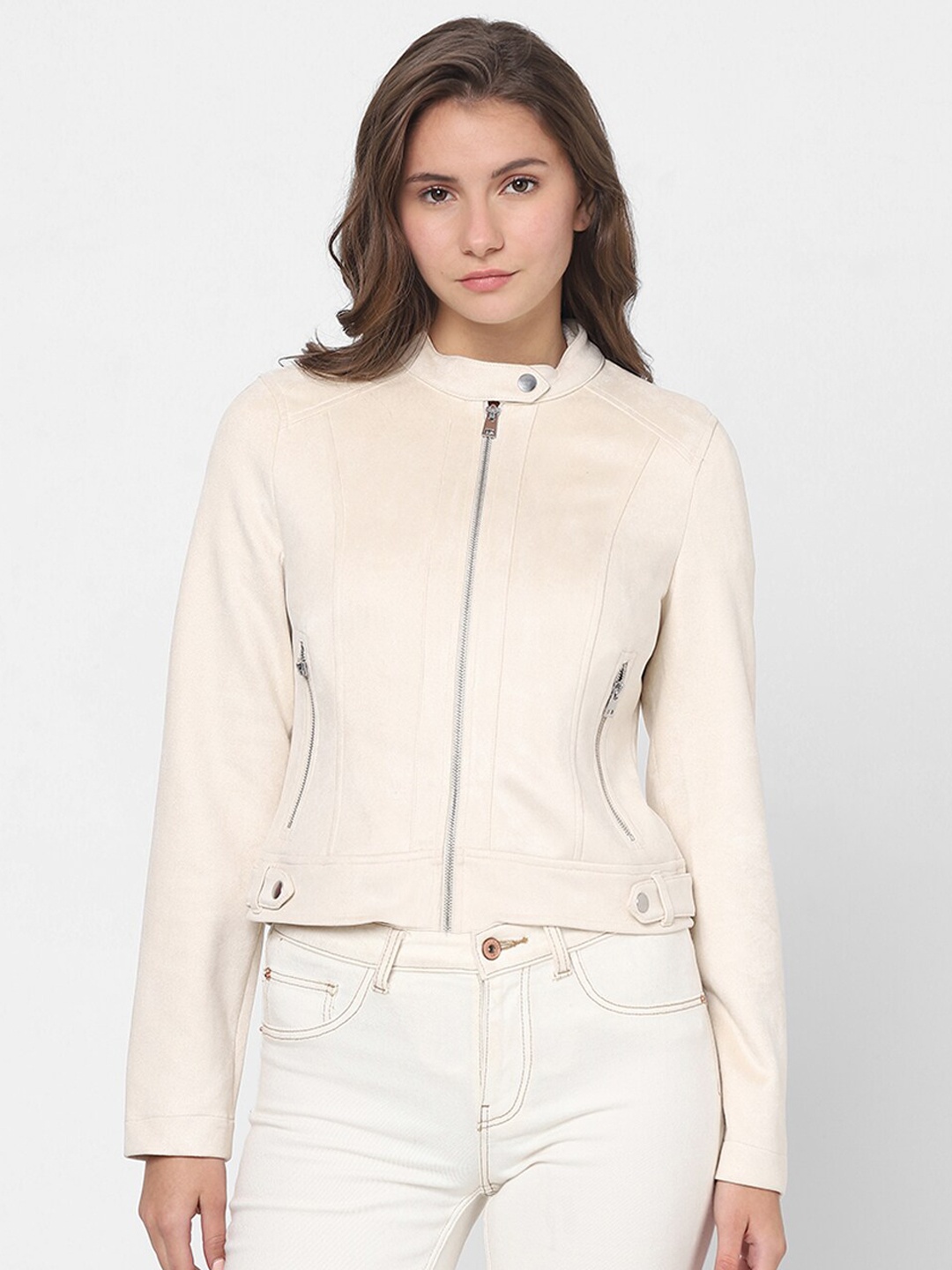 

Vero Moda Zip Detail Lightweight Tailored Jacket, Beige