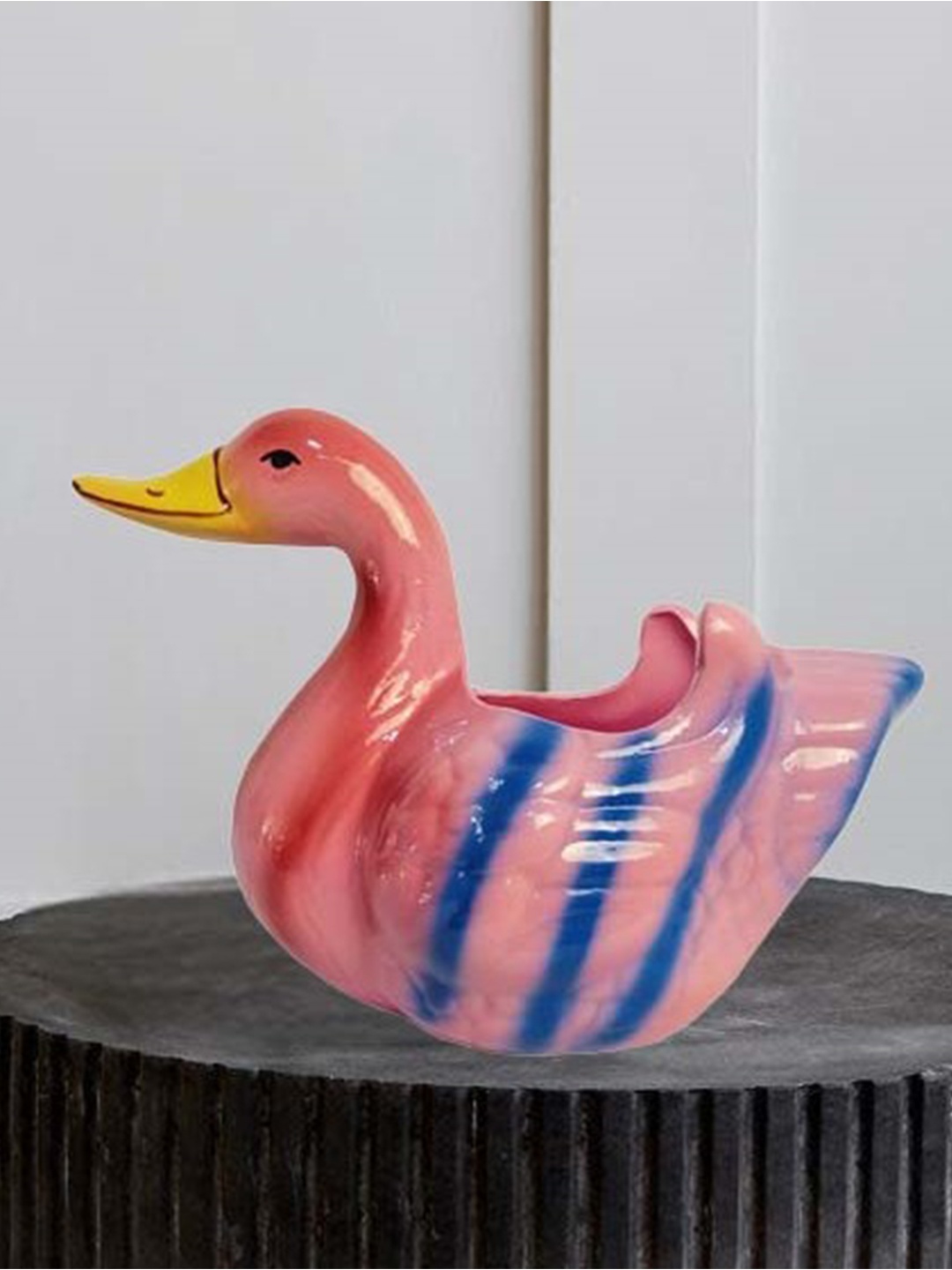 

Garden Deco Pink Duck Ceramic Pot Planters