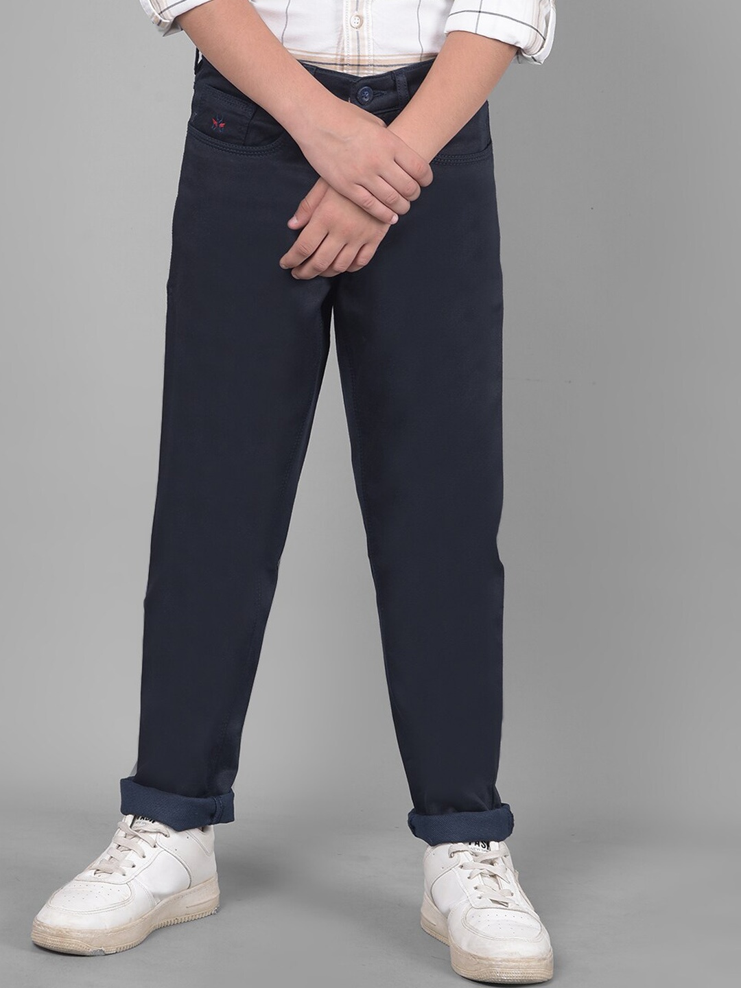 

Crimsoune Club Boys Regular Fit Mid-Rise Trouser, Navy blue