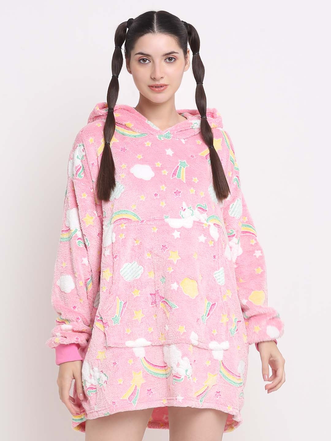 

Cortina Graphic Printed Hooded Glow in the Dark Sweatshirt, Pink