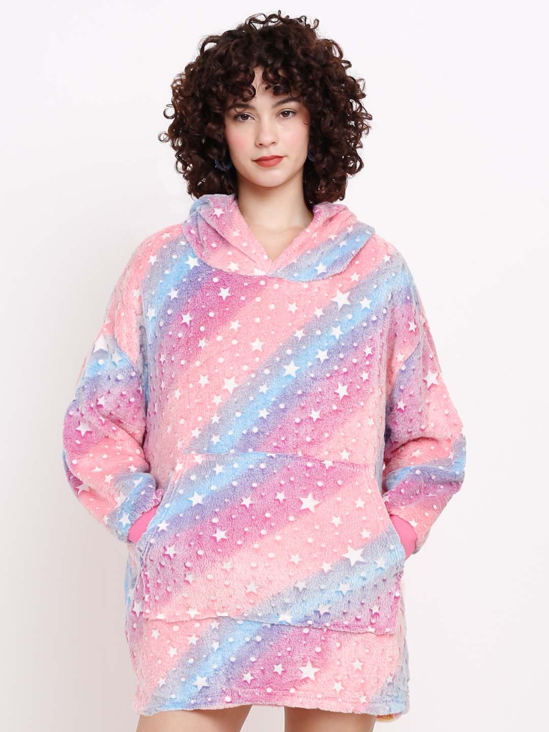 

Cortina Graphic Printed Hooded Glow in the Dark Sweatshirt, Pink
