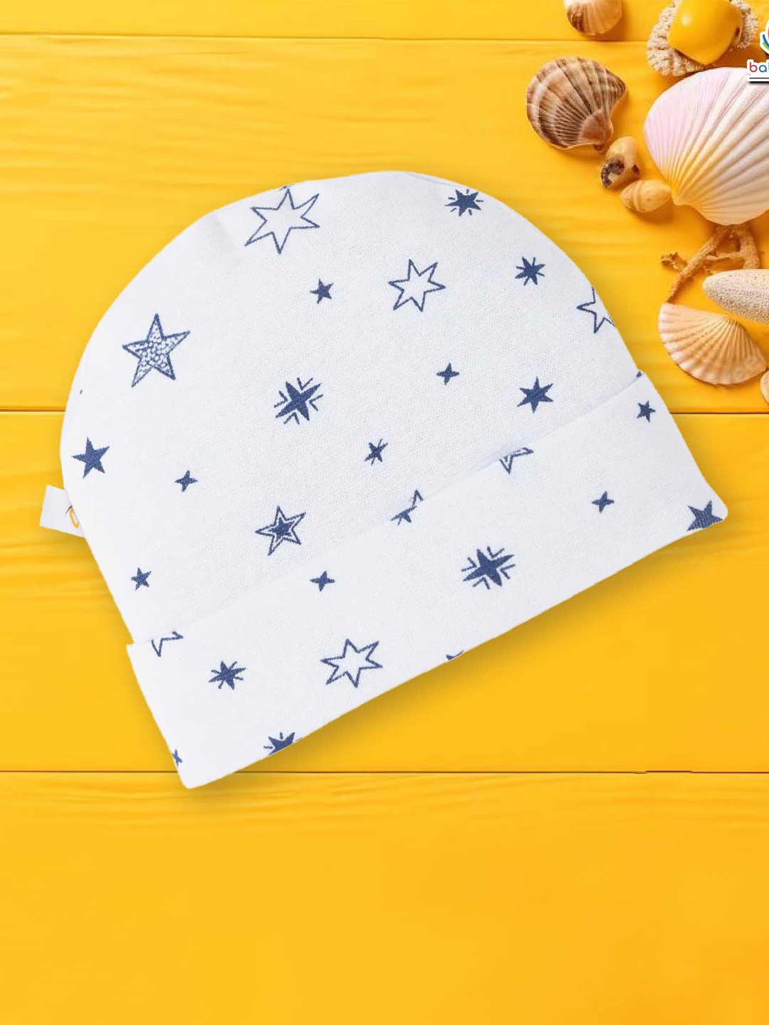 

Babywish Infant Kids Printed Cotton Beanie, White