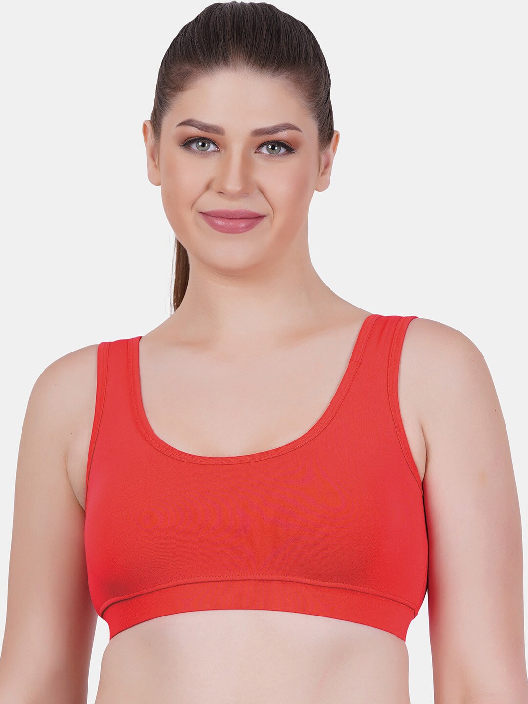 

Reveira Medium Coverage Workout Bra - All Day Comfort, Red