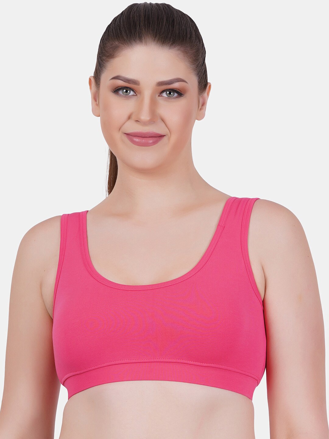 

Reveira Plus Size Medium Coverage Dry Fit Workout Bra With All Day Comfort, Pink