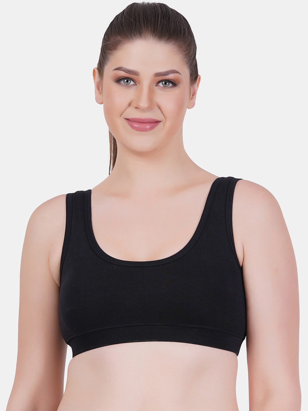 

Reveira Plus Size Medium Coverage Dry Fit Workout Bra With All Day Comfort, Black