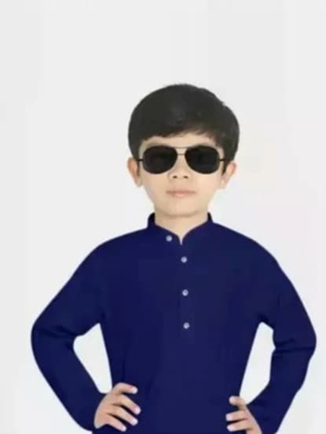

BAESD Boys Band Collar Straight Kurta with Pyjamas, Blue