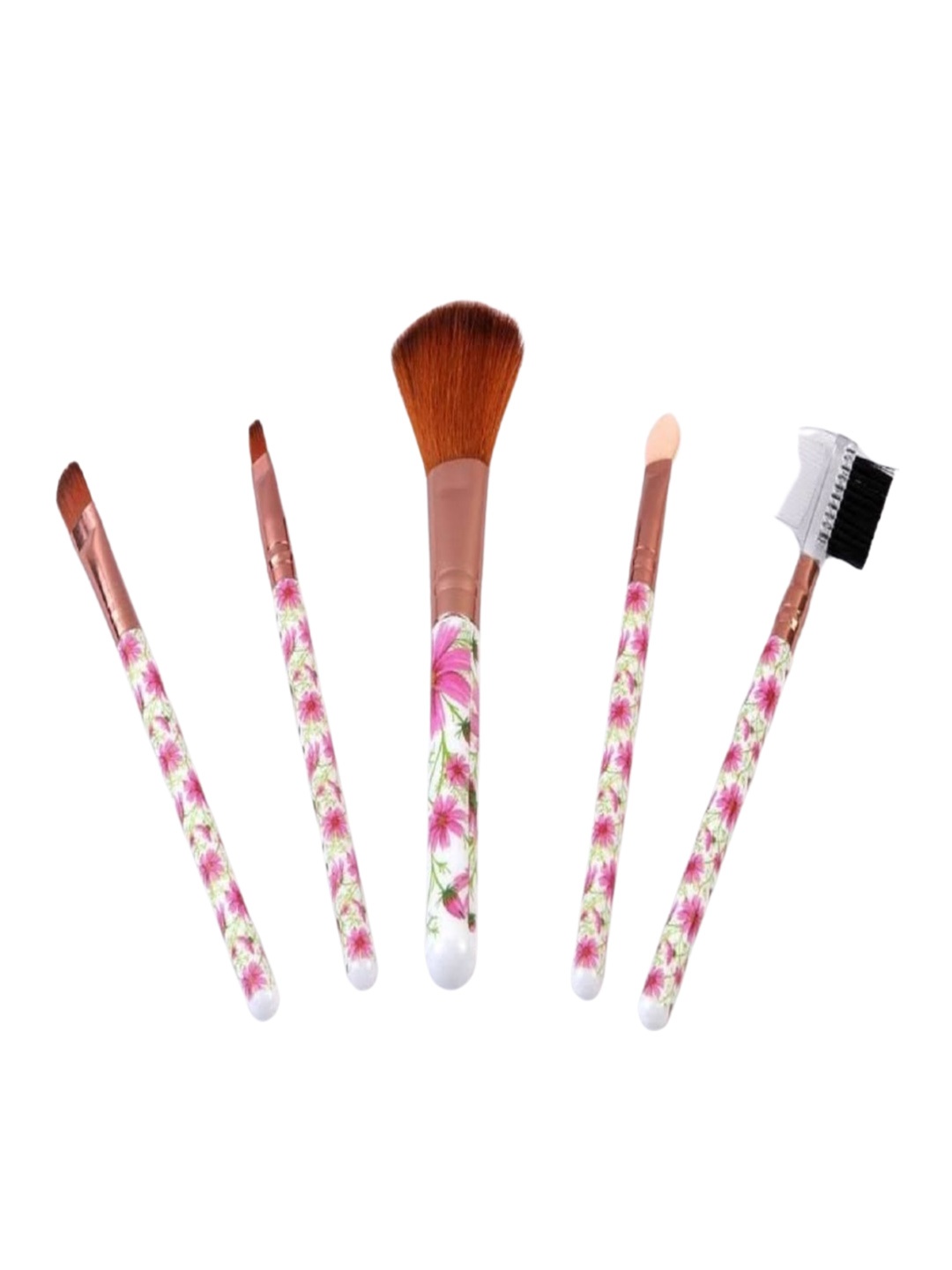 

DALUCI Set of 5 Floral Printed Makeup Brushes, White
