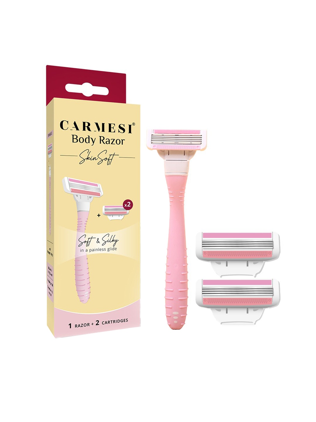 

CARMESI Body Razor SkinSoft With 2 Cartridges For Soft & Silky Skin, Pink