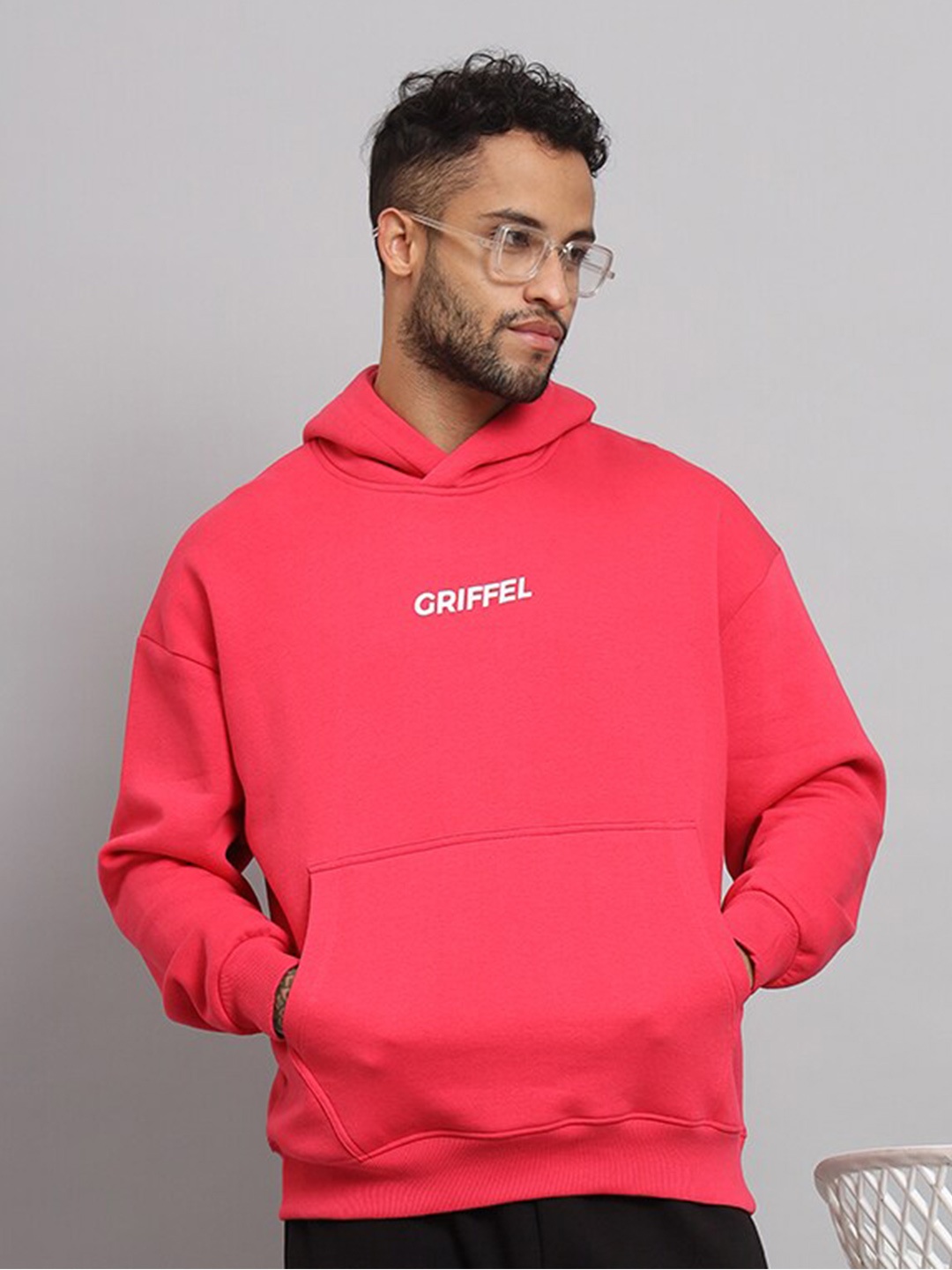 

GRIFFEL Fleece Hooded Pullover Sweatshirt, Pink