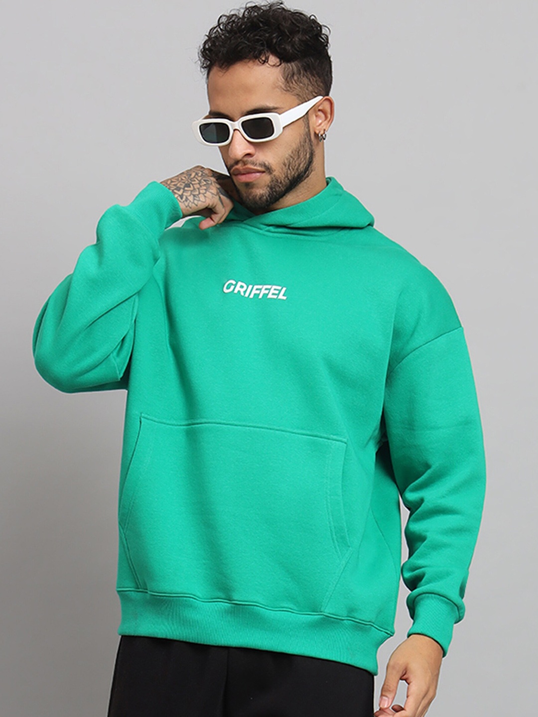 

GRIFFEL Fleece Hooded Pullover Sweatshirt, Green