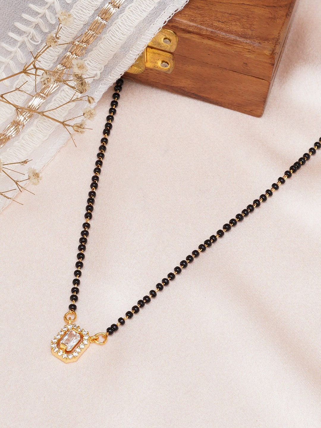 

Mali Fionna Gold Plated & Stone Studded Mangalsutra