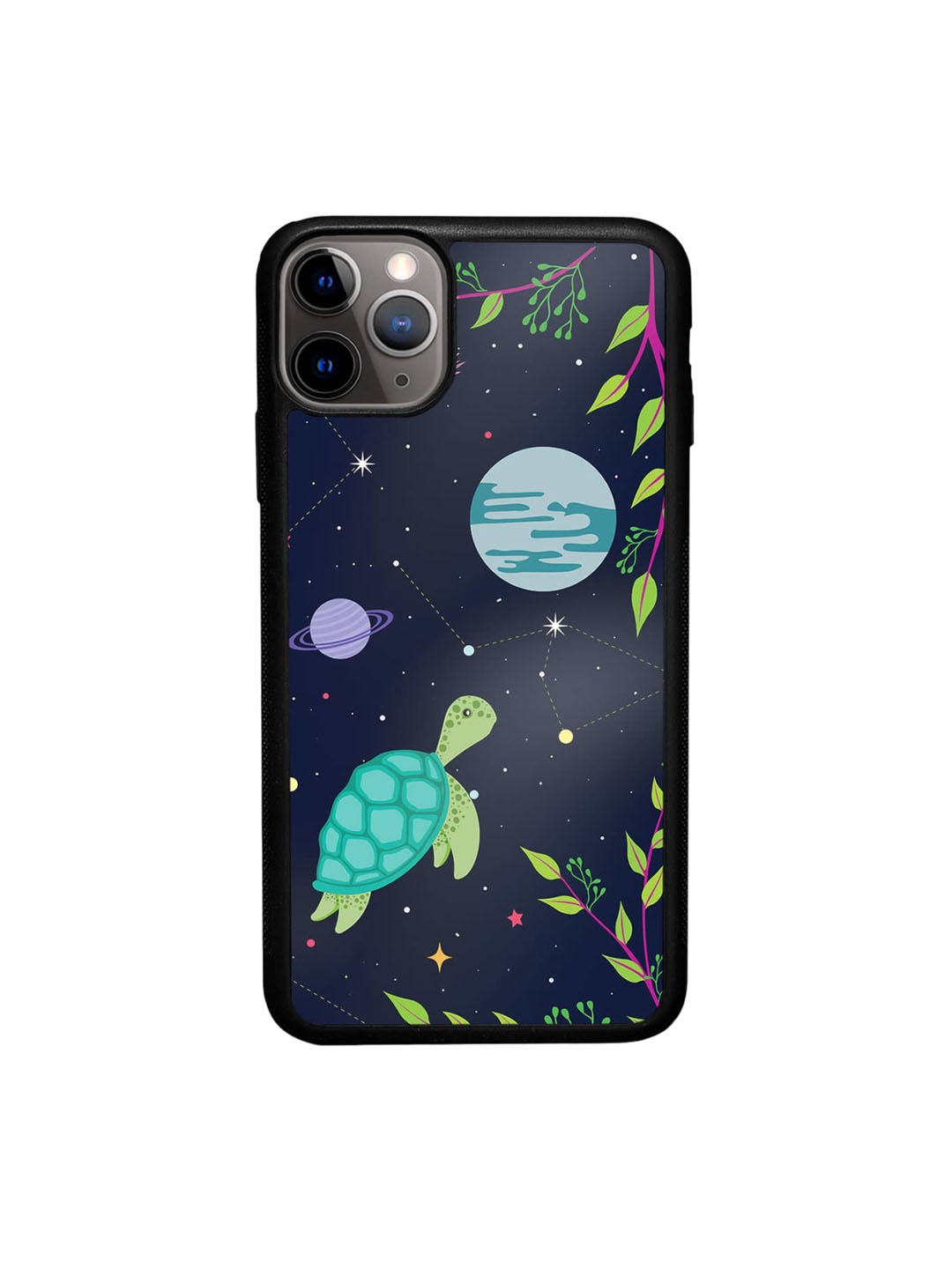 

macmerise Space Turtle Printed iPhone 11 Pro Max Phone Bumper Case Cover, Navy blue