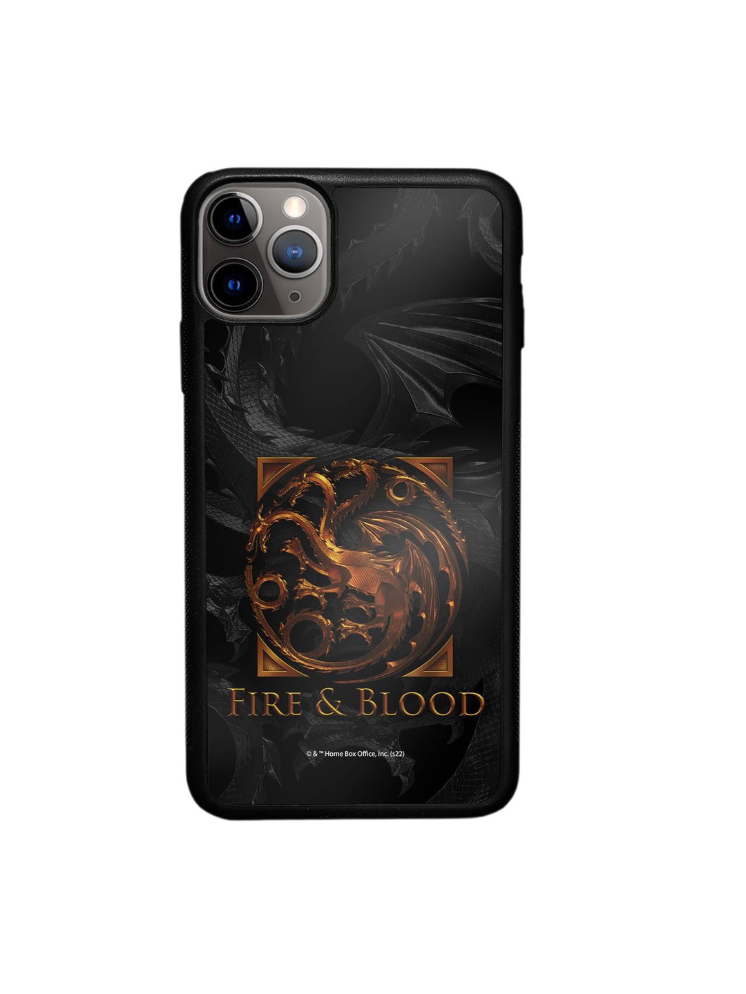 

macmerise Fire & Blood Printed iPhone 11 Pro Max Phone Bumper Case Cover, Black