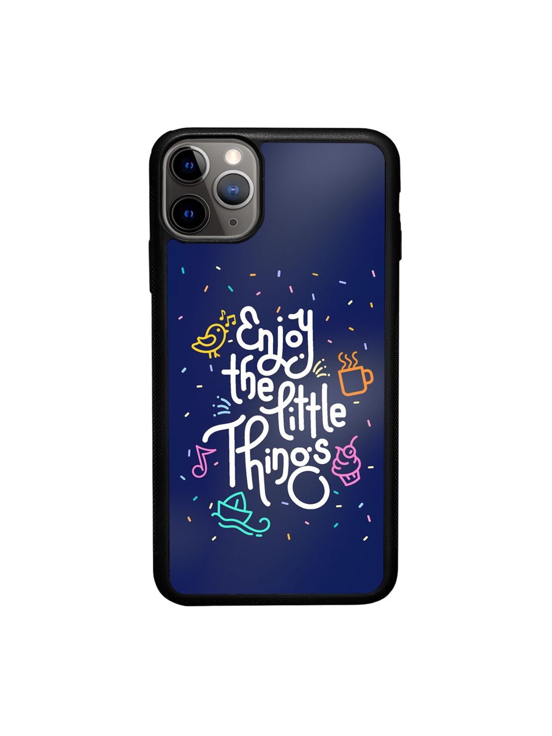 

macmerise Enjoy The Little Things Printed iPhone 11 Pro Max Phone Bumper Case, Blue