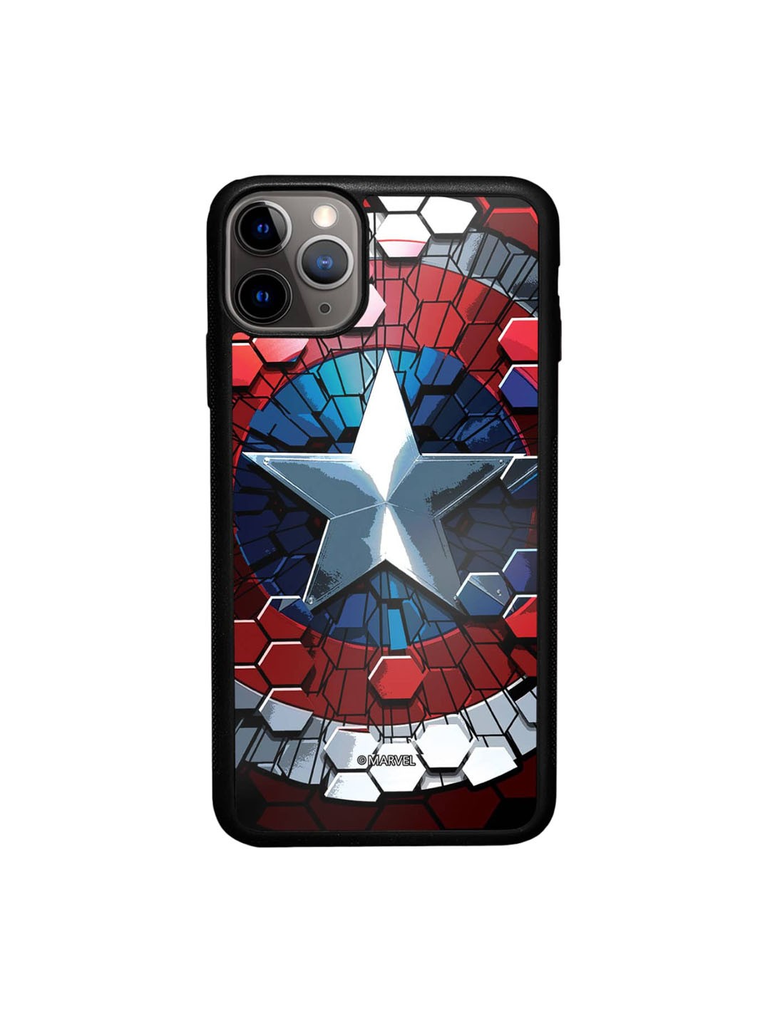 

macmerise Hex Shield Printed iPhone 11 Pro Max Bumper Case Cover, Black