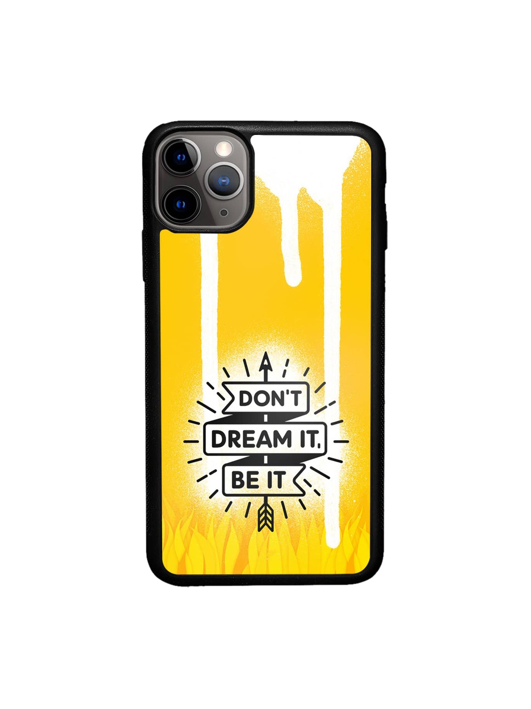 

macmerise Typography Printed iPhone 11 Pro Max Bumper Case Cover, Yellow