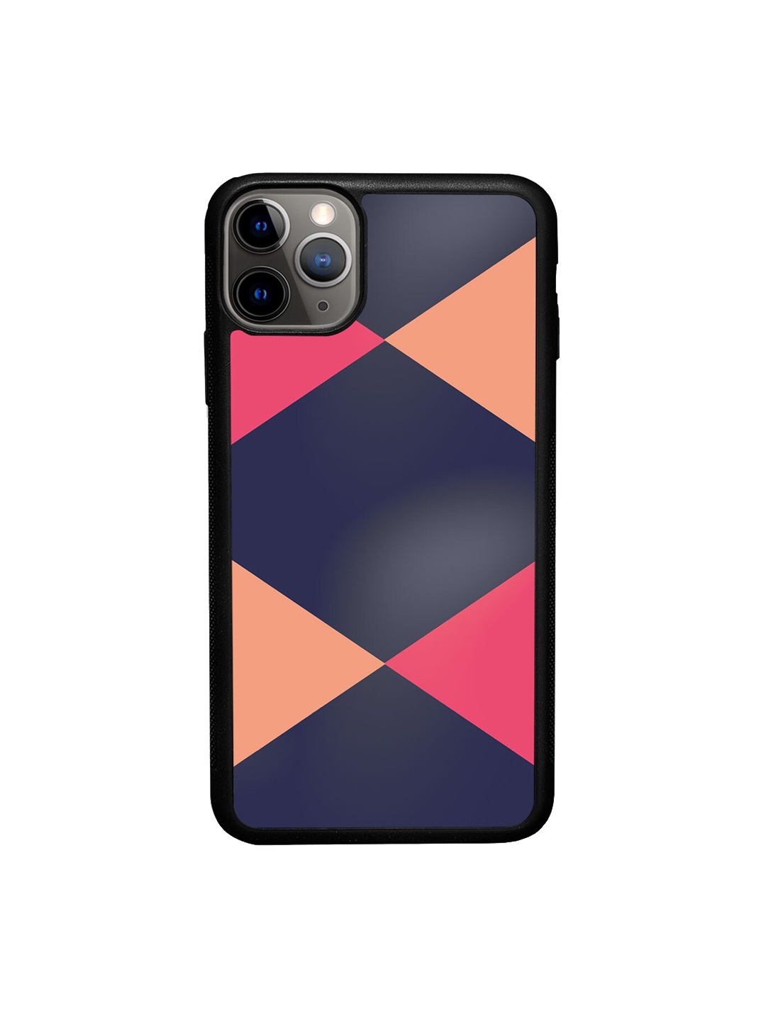 

macmerise Geometric Printed iPhone 11 Pro Max Bumper Case Cover, Navy blue