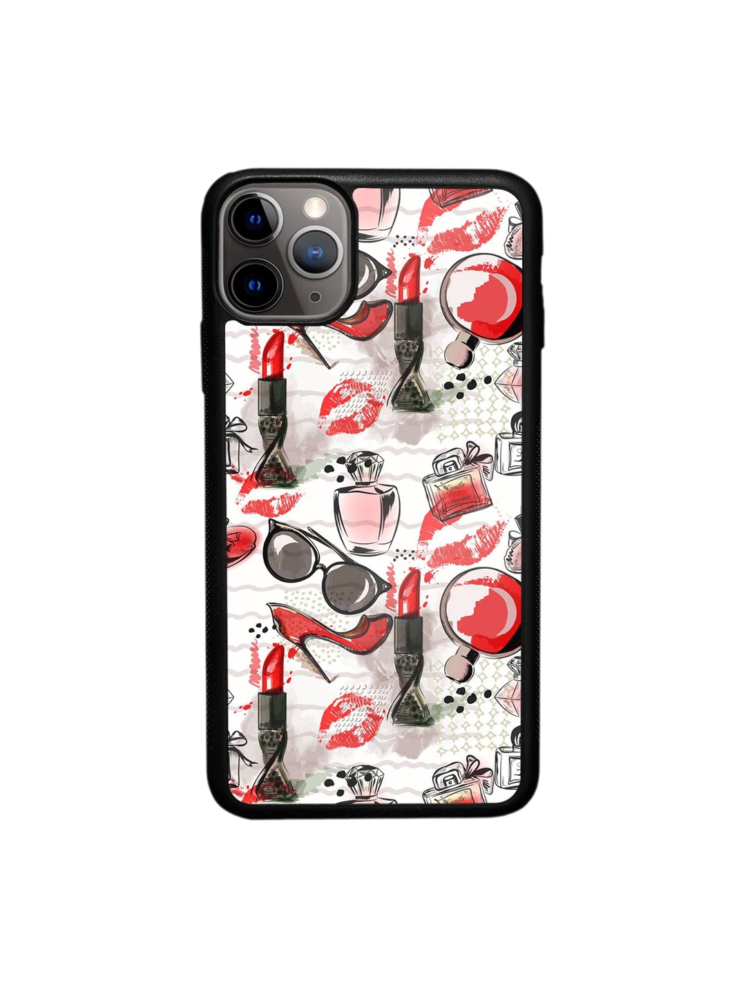 

macmerise Graphic Printed Fashionista Essential iPhone 11 Pro Max Bumper Case, Red