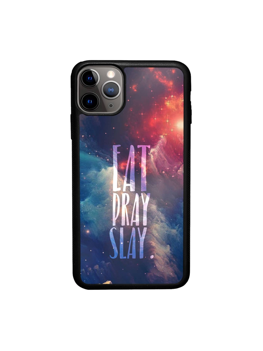 

macmerise Eat Pray Slay Printed iPhone 11 Pro Max Phone Bumper Case Cover, Blue