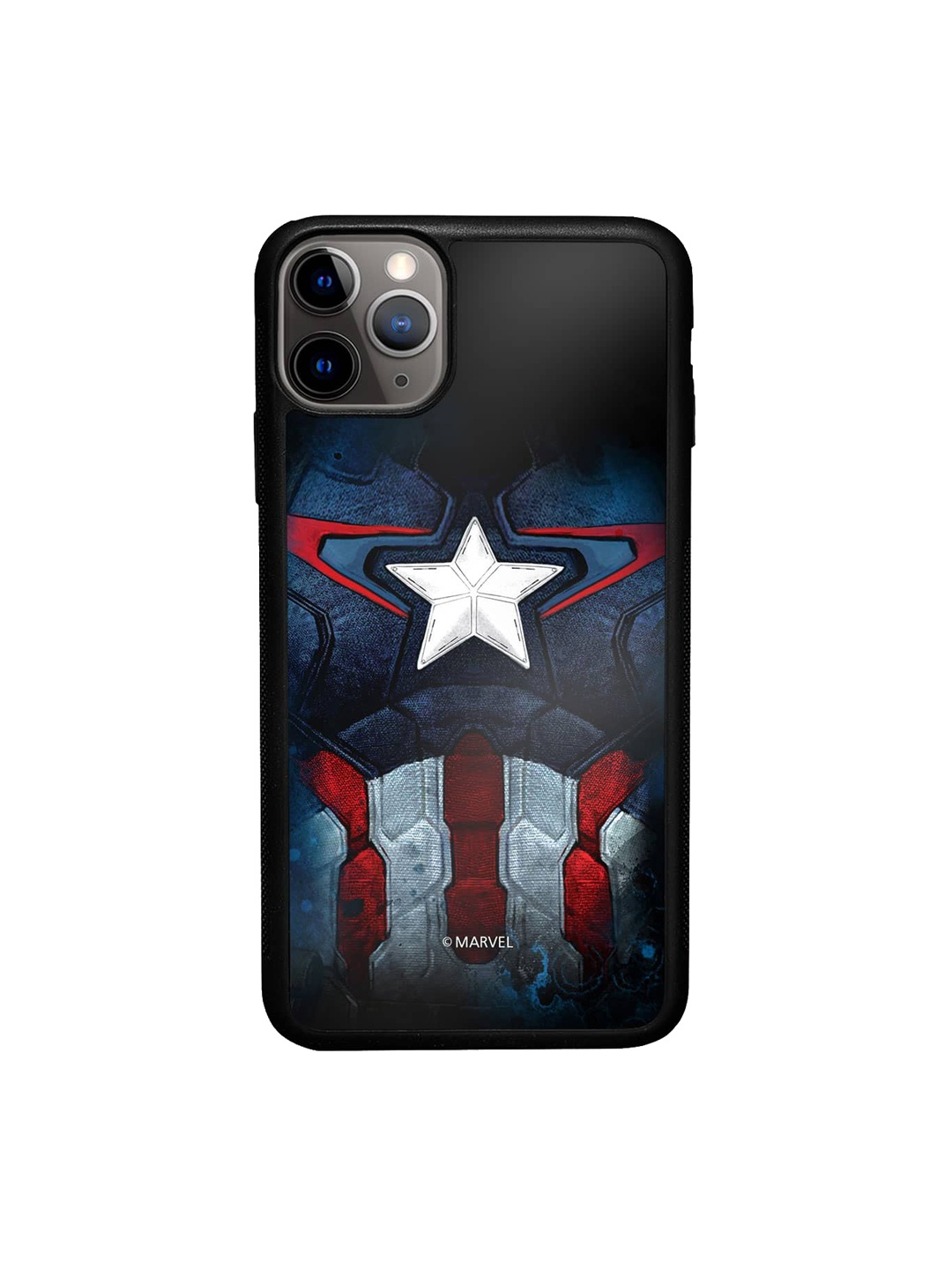 

macmerise Captain America Printed iPhone 11 Pro Max Bumper Case, Black