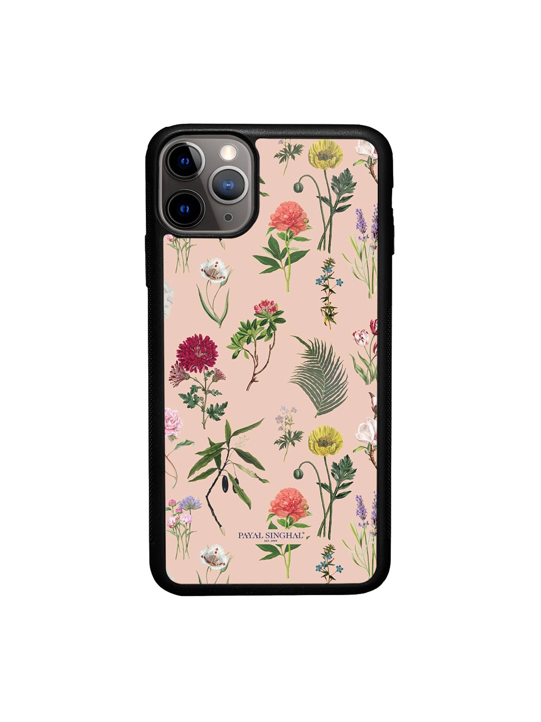 

macmerise Floral Printed iPhone 11 Pro Max Bumper Case Cover, Peach