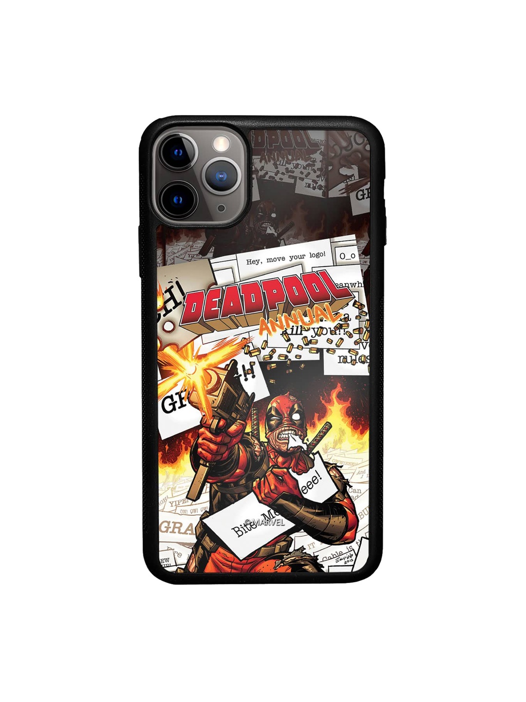

macmerise Comic Deadpool iPhone 11 Pro Max Bumper Case Cover, Black