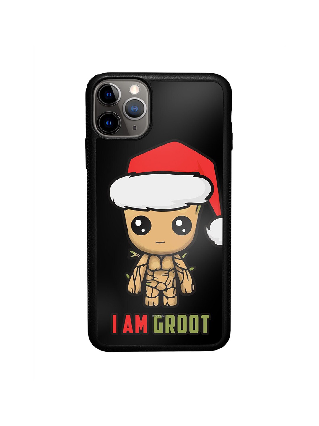 

macmerise Groot Santa Printed iPhone 11 Pro Max Phone Bumper Case Cover, Black