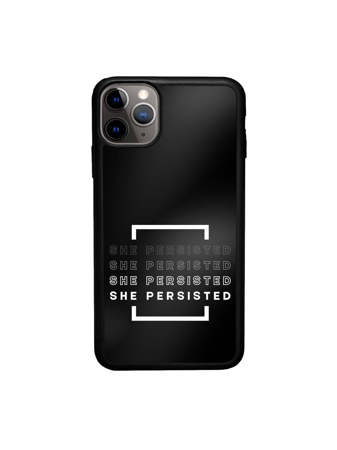 

macmerise She Persisted Printed iPhone 11 Pro Max Phone Bumper Case Cover, Black