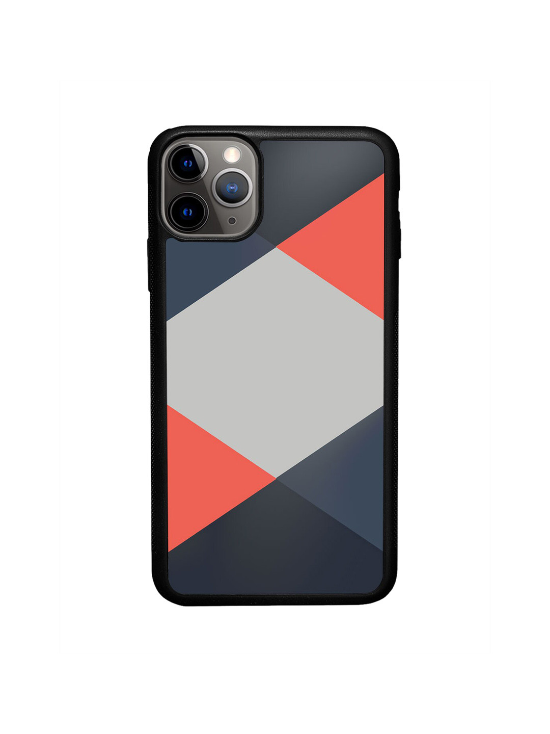 

macmerise Geometric Printed iPhone 11 Pro Max Bumper Case Cover, Grey