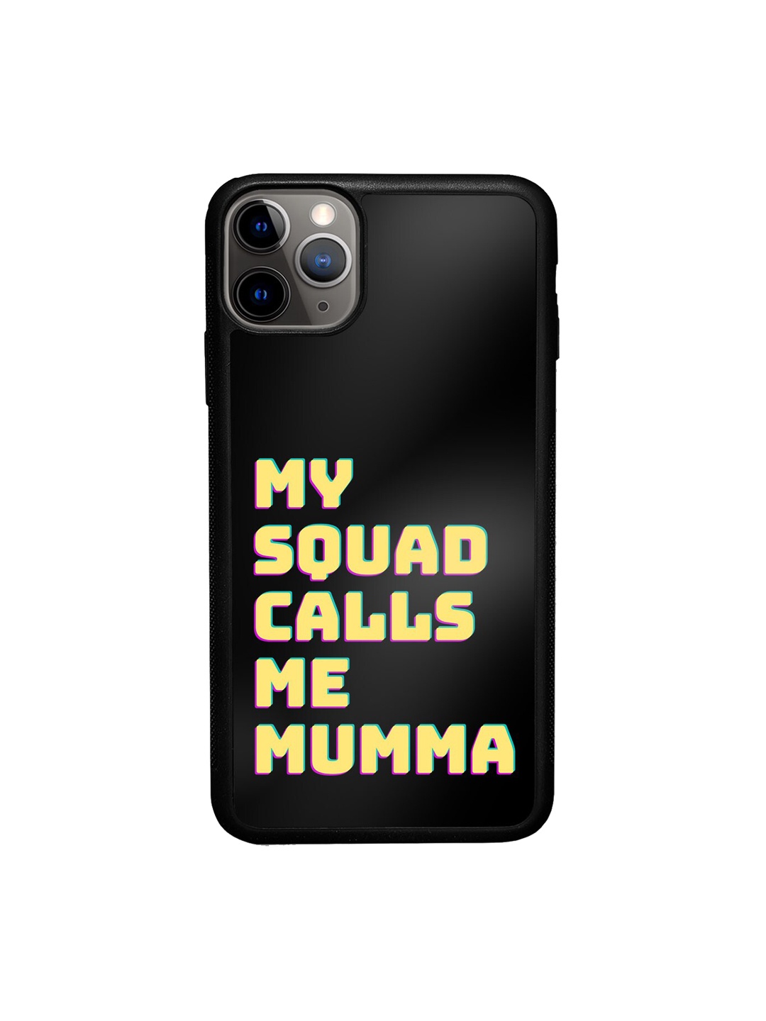 

macmerise Typography Printed iPhone 11 Pro Max Bumper Case Cover, Black